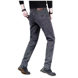 Quần Jeans Denim Lót Lông Cừu Dày Mùa Đông Quần Jeans Nam Ống Thẳng Co Giãn Thường Ngày Công Sở Ấm Cảm Giác Quần Jeans Denim