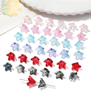 20pcs/bag 10x13mm Colorful Lampwork Glass Bead Lily Flowers Beads for Earring Necklace Bracelet DIY Jewelry Making Beads Cap