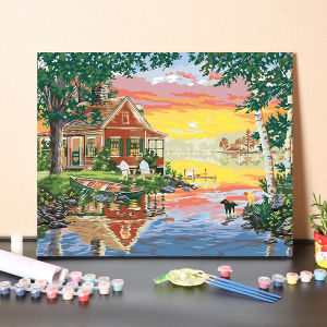 Modern Minimalist Handmade Digital Painting by Numbers Landscape Oil Canvas Artwork for Home Decoration St Tropez Scene