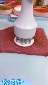 Stainless Steel Steak Hammer Pine Needle Tendon Breaker Inserting Flesh Pins 不锈钢牛排锤 松肉针 嫩肉器扎孔断筋器敲打肉锤扣肉插肉针