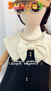 Sundaykids Princess Dress Bow Collar Dress For Kids Girl 1-6 Years