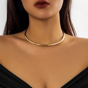 Lacteo Vàng Đơn Giản Dây Sắt Vòng Đeo Cổ Cho Nữ Hợp Thời Trang Hình Học Choker Mô Men Xoắn Trang Sức Thời Trang Cho Tiệc Cưới