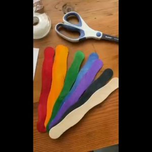 100pcs 8inch Wooden Fan Handles Wave Wood Popsicle Stick Pigment Paint Mixing Stick