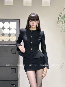 Syj Shuyijia French Elegant Lady Waist-Cinching Jacket And High-Waist Skirt Pants Set plus Size Women Rich Girl Outfit