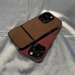 High-End Creative Business Style Phone Case for iPhone 14 pro Max Full Cover Anti-Fall Protection Soft Edge Electroplating Leather Texture Porsche Design