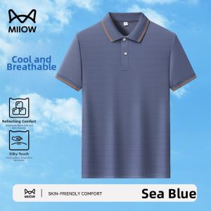 MiiOW | Mens Ice Silk Cooling Pique Polo Shirt Summer