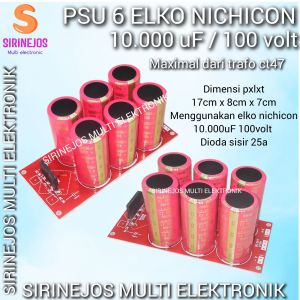PSU 6 elko CT 10.000uf 100v power supply