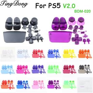 1set buttons For PS5 V2 Controller L1 R1 L2 R2 trigger key cross Action keys Joystick Cover Kit BDM-020 Clear Color Button