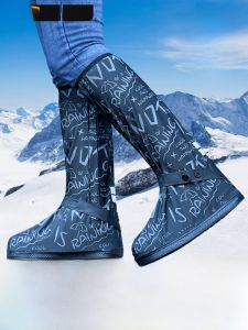 Thickened High-Tube Rain Boot Covers Mens Snowproof Anti-Slip Wear-Resistant Womens Outdoor Rain Shoe Covers Waterproof