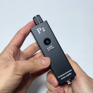 P2 Portable in Ear Monitor Amplifier Headphone Amp with XLR and TRS Input 3.5mm Output Headphone Amplifier with Stereo/Mono Switch for Keyboardists Drummers Guitarists