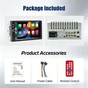 7 Inch Carplay/Android Auto Double 2 DIN Car Stereo Stereo Head Unit Radio AUX FM USB Multimedia MP5 Player