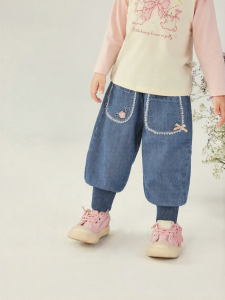 Jelly Baby | Quần Jeans Mềm Dành Cho Bé Gái Mùa Thu Có Lót Len