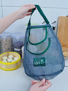 Vegetable Storage Bags Hanging Mesh Bags Thickened Material Beg Jaring Gantung Large Mouth Design