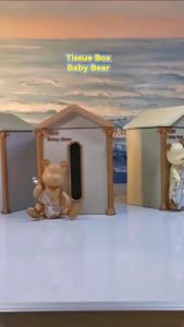 Kotak Tisu Pop Up Dekoratif Orchestra Baby Bear bermain Cello untuk Dekorasi Meja dan Ruang Tamu