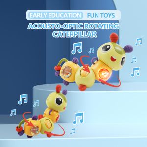 Bafada Cute Baby Caterpillar Music Toys Play Fun Toy Toddler Learning Toys Educational Early Toy Multifunctional Enlightenment Exploration Toys 360°Rotating Acousto-Optic Function