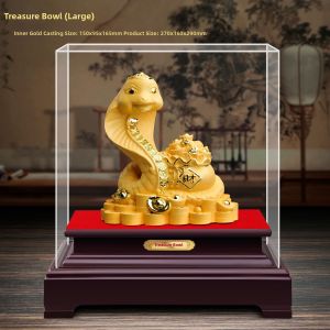 GUANGMANZHI | Velvet Gold Finish Zodiac Snake Resin Ornament