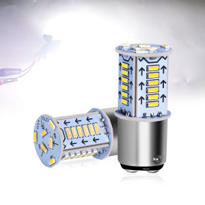 2 Pcs 1157 BAY15d P21/5W 12V/24V 4014 LED Chips Flicker Bulbs For Motor Home Truck Trailer Van Car Motorcycle Plug and Play