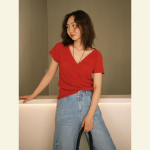 xocoboho | Chic Stylish Red V-Neck Short Sleeve T-Shirt