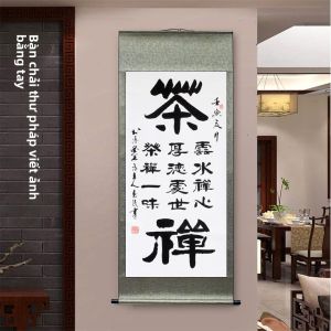 Tranh Trang Trí Văn Hóa Trà Tranh Thư Pháp Phong Cách Mới Tranh Tường Phong Cảnh Tranh Tường Phòng Đọc Sách Tranh Không Khung