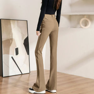 FIGHT FISH | Dark Blue Suit Pants Womens High Waist Flared Trousers Spring Autumn Style Elastic Fabric Slimming Fashionable Ladies Jeans