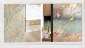 สติ๊กเกอร์กระจกสูญญากาศ ฟิล์มกระจกบ้าน ฟิล์มฝ้ากระจก ความเป็นส่วนตัวฟิล์มติดหน้าต่างทึบแสงไม่มีกาว ยาว2เมตร Window film กันแสง ป้องกันการแอบมอง