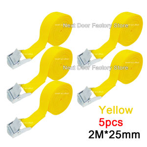5pcs 2Meter Cargo Straps With Buckle Tie-Down Belt for Motorcycle Car Bike Tow Rope Ratchet Fixing Belt for Luggage Bag 3 Colors