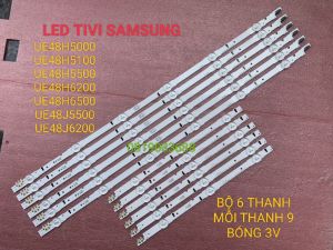 LED TIVI SAMSUNG 48H5500 UE48J5100 UE48H6400AK. UE48J5500 UE48H6500 UE48H6200 UE48H5000 UE48H5100 MỚI 100% BỘ 6 THANH MỖI THANH 9 BÓNG 3V