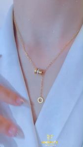 K65 Kalung Tabung Juntai Wanita Titanium  Korea Style
