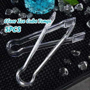 5pcs/set Clear Plastic Tongs Bar Ice Tongs Clip Buffet Serving Tongs Food Clips Salad Clip Lightweight Kitchen Serving Tongs