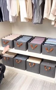 HOME-LIFE กล่องเก็บกางเกงยีนส์ ช่องเก็บเสื้อผ้า กล่องเก็บชุดชั้นใน กล่องจัดระเบียบกล่องเก็บของพับได้ กล่องผ้าพับได้ กล่องใส่ผ้าพับ กล่องเก็บผ้า