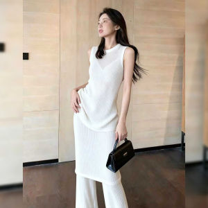 DANTING | Sleeveless Knit Wide Legged Pant Suit Women Slim Fit Summer