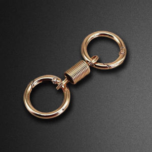 Spring Double Ring Keychain 2025 New Style Electric Vehicle Keychain Waist Hanging Accessory High-End Feelings No Brand