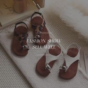 Toecap Sandal Summer New Soft Bottom Leopard Pattern Princess Style Girls Sandals