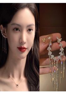 Copper Alloy Earrings [Put All Your Eggs in One Basket] Early Autumn New Jinchen Same Style Wheat Tassel Earrings