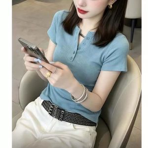 Blue Regular Fit V-Neck T-Shirt