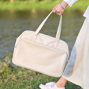 Women Waterproof PU Laptop Bag Large Capacity Handbag Girls Students Casual Shoulder Bag Tote Bag