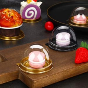 50PCS Clear Plastic Mini Cupcake Box Disposable Muffin Pod Dome Muffin Single Container Box