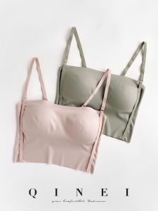 Qinei Seven Inner Underwear Spaghetti-Strap Slip Womens Thin Tube Top Underwired Padded One Comfortable Back Shaping Underwear