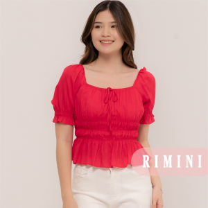 RIMINI - Atasan Wanita Bluss Crop Top Holiday Square Neck Stretch XS-XL - Fiona Top 85820