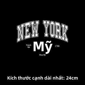 Miếng Dán Ủi Hình Chữ Cái New York Brooklyn Chất Lượng Cao Chất Liệu PVC Dán Chuyển Nhiệt Tự Làm Có Thể Giặt Được Dùng Trang Trí Quần Áo