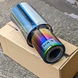 KNALPOT MOBIL RACING HKS SEDET RAINBOW PELANGI CHROME KRUM SUARA BAS BULET KONDISIBARU