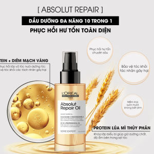 TINH DẦU 10 TRONG 1 LOREAL ABSOLUT REPAIR GOLD PHỤC HỒI TÓC TOÀN DIỆN 90ML