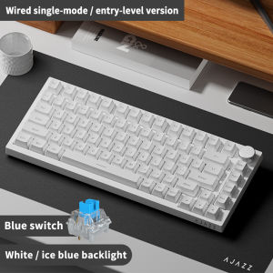 AJAZZ | Ajazz AK820 75% Layout Wired Gaming Mechanical Keyboard Metal Adjustment Knob 82 Key Computer Office Mechanical Keyboard