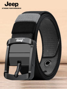 New 2025 Mens Canvas Belt Nylon Woven Casual Tactical Waist Belt for Youth And Students JEEP Brand Leather Alloy Buckle