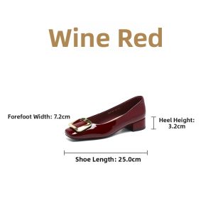 Josiny | Wedding Shoes for Mothers Square Toe Red Heeled Pumps