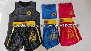 Sanda Wushu Shorts Shirt Set Breathable Muay Thai Boxing Uniform Shorts for MMA Martial Arts Kickboxing Sparring Fight Training