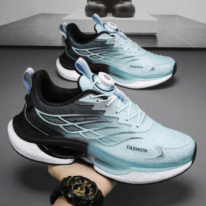 Rotating Button Mens Shoes Casual Sport Running Flats Trendy Dad Sneakers Spring Autumn PU Leather Mesh Lining Waterproof