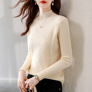 Elegant Versatile Age-Reducing Half-High Neck Knitted Base Shirt