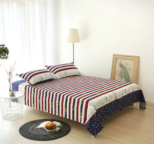 [Slight Flaw Special Offer Big Sale] 100 100% Pure Cotton Twill Bed Sheet One-Piece Plaid Striped Small Floral Cartoon Quilt Sheet