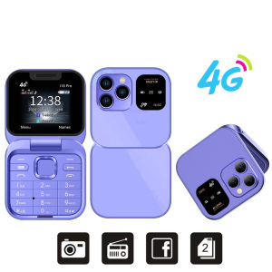 SERVO I16 Pro 2G GSM/4G LTE Network Small Flip Mobile Phone 2 SIM Standby Call Recording Speed Dial 1.77 Mini Folding Cellphone
